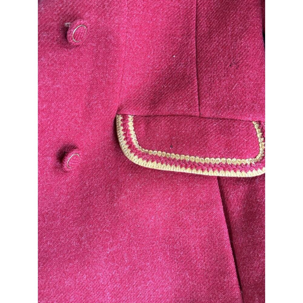 Vintage Red Wool Double Breast Coat Lined 1950s 1960s - Picture 15 of 15
